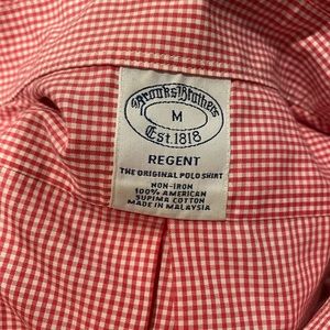 Brooks Brothers Medium Red Gingham Button Down Sport Shirt